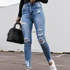 Длинные женские джинсы скинни с высокой талией для повседневной жизни