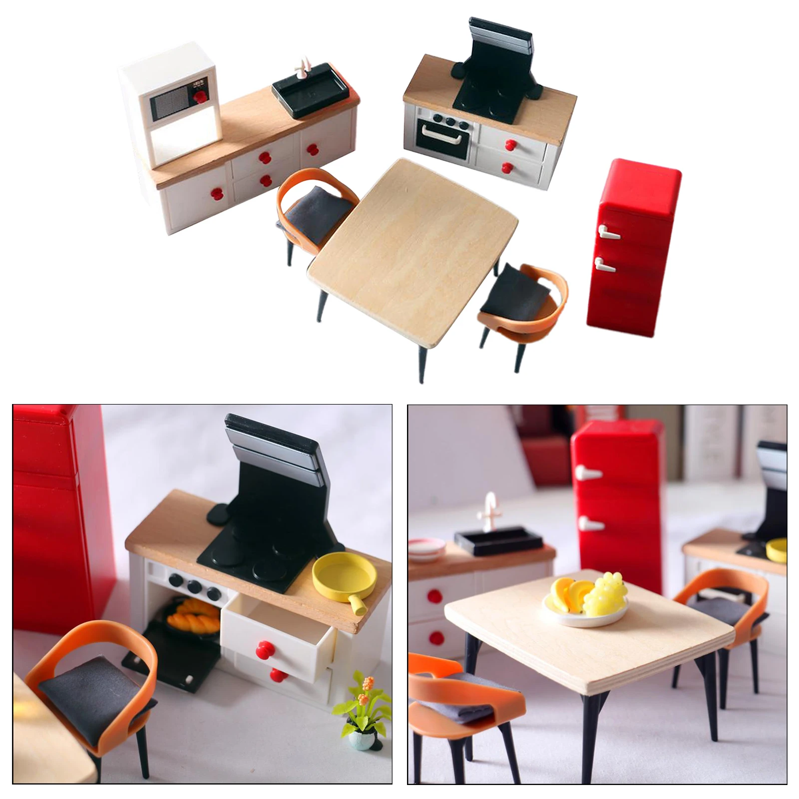 

Modern Miniature Table Furniture Playset Dollhouse Room Accs Creative Toys