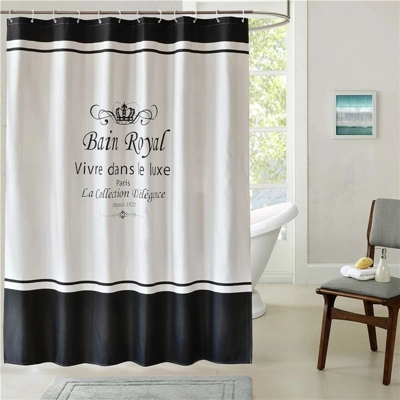 

Quick-Drying Waterproof Shower Curtain Royal Crown Thicken Polyester Curtains Washable Bathroom Bath Accessories Multiple Size