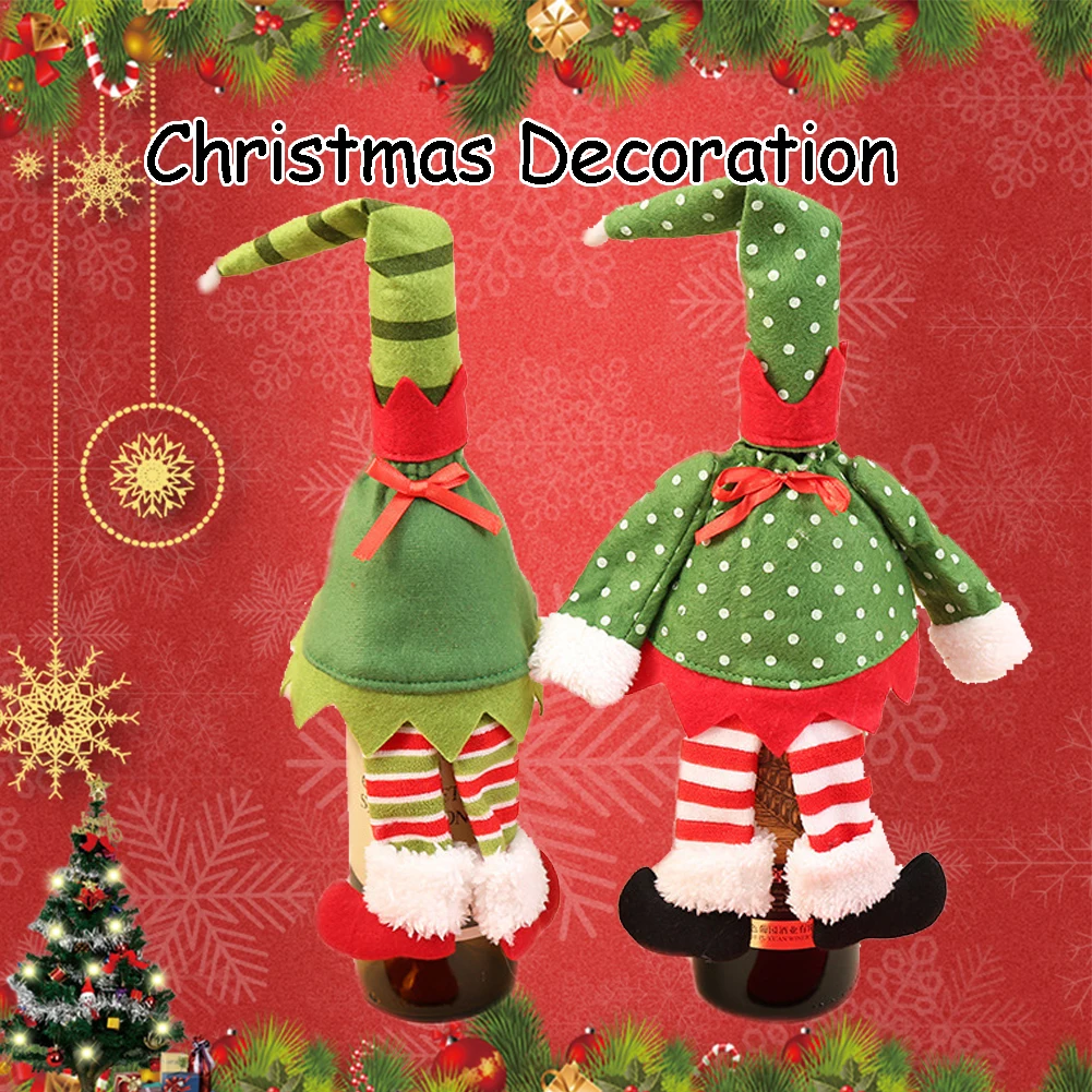 Рождественское украшение для хранения вина полотенца бутылок подарок Санта