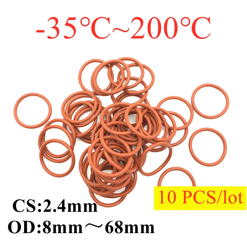 Уплотнительное кольцо VMQ 10 шт. уплотнительная прокладка толщина CS 2 4 мм внешний