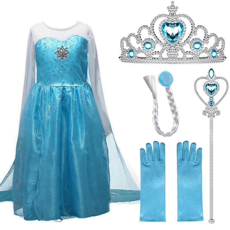 Girls Dresses for Elsa dress Snow Queen Cosplay Princess Anna Elza Vestidos Party Dress Kids Clothing Halloween Costumes | Детская
