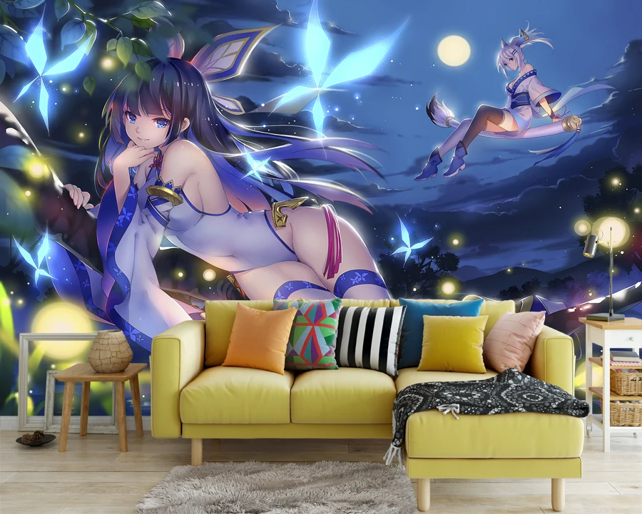 Сексуальная аниме-девушка обои аниме настенные фрески на заказ 3D Спальня декора