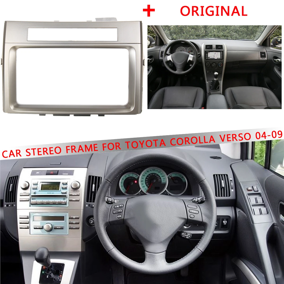 Автомобильный комплект для приборной панели 2din CD/DVD TOYOTA Corolla Verso 2004 2009|Панели| |