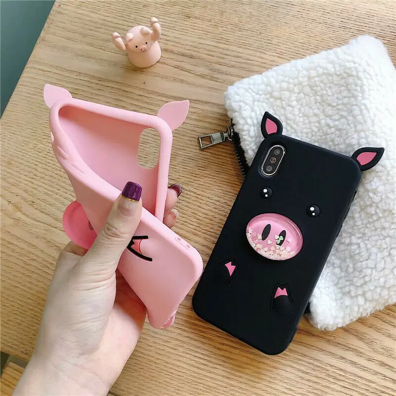 For iPhone XS Max XR 6/7/8 Plus Cute Cartoon Quicksand Liquid Soft Case Cover |