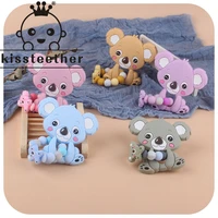 kissteether baby teether bracelet food grade silicone chews gift toys koala teething necklace pacifier clip with name custom