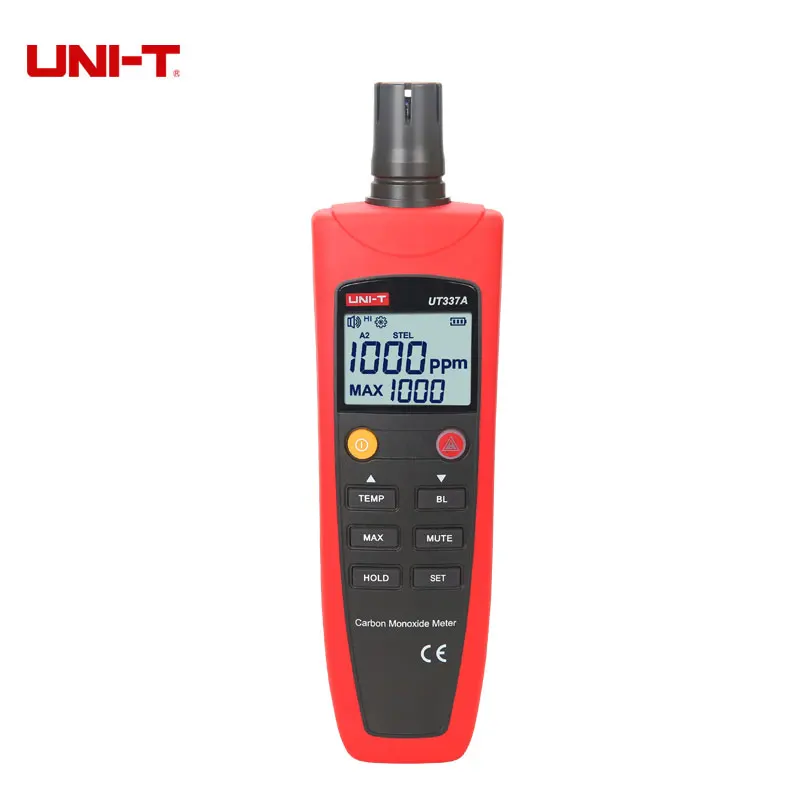 

UNI-T UT337A тестер угарного газа Высокая точность CO детектор анализатор газа метр звук/светильник Будильник ЖК-дисплей подсветка дисплей