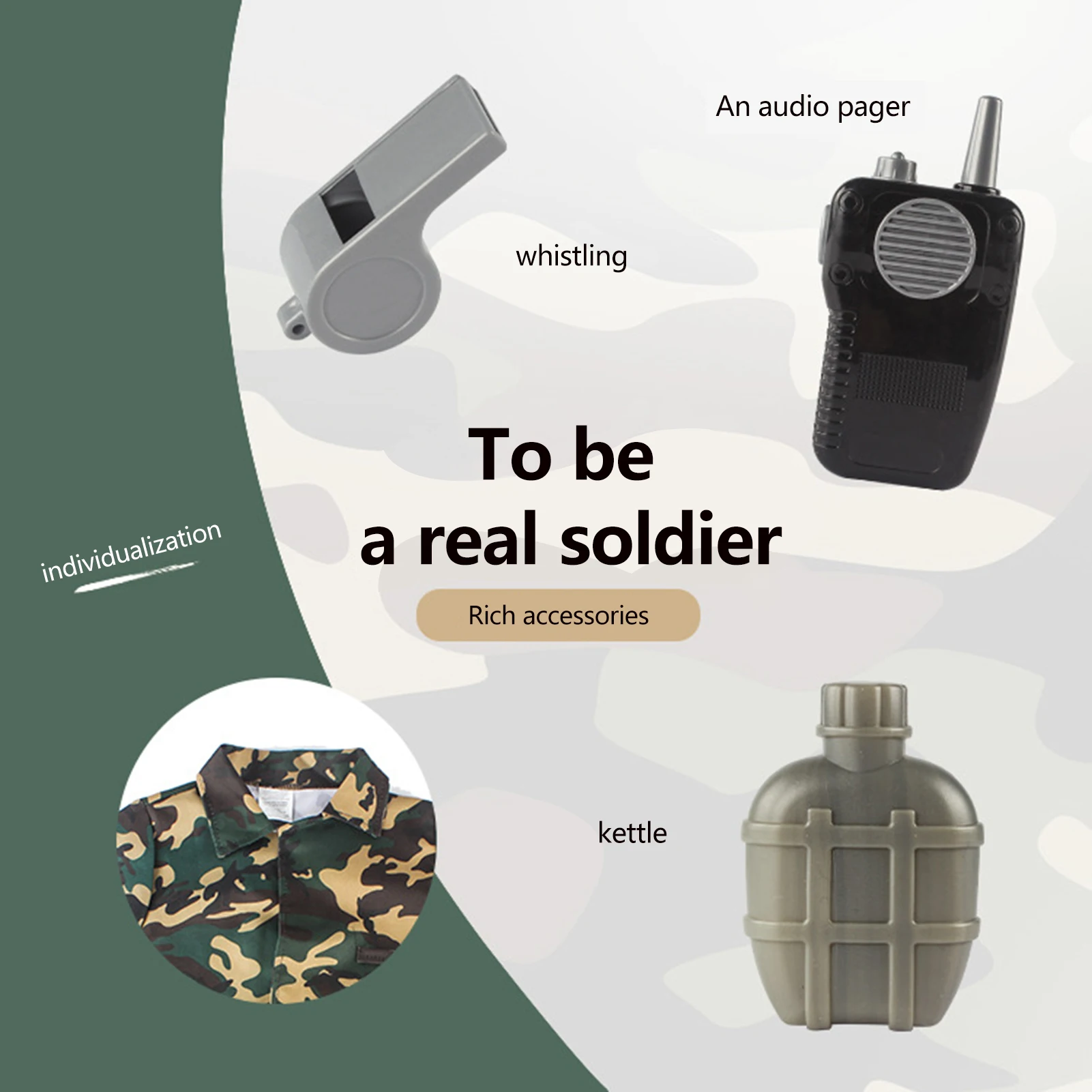 

Kids Soldier Cosplay Costume Camouflage Clothing Children Cosplay Costume Halloween Role Play Pretend Toy Kids Boys Gift