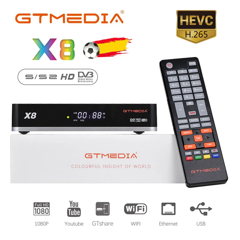 Горячая Распродажа GTmedia X8 спутниковйы ТВ приемник DVB S/S2/S2X Булти в 2 4G Wi Fi веб