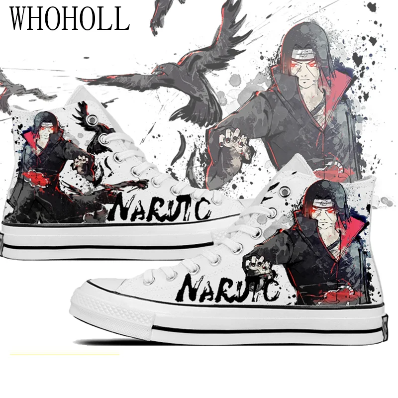 

WHOHOLL Sneakers Men Women's Anime Print Canvas Shoes Design Anime Uchiha Sasuke High Top Canvas Sneakers Casual Shoes