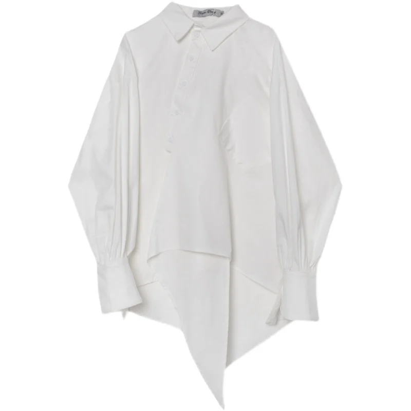 S-6XL! Асимметричная дизайнерская мужская рубашка с длинными рукавами | Мужская