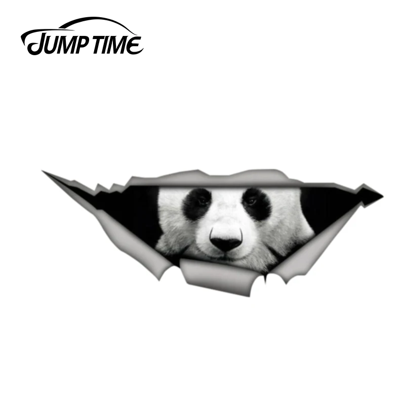 

Прыгать время 13 см x 4,8 см панда Автомобильная Наклейка Виниловые наклейки в виде Фотообоев c переводными картинками 3D ПЭТ Графический винил...
