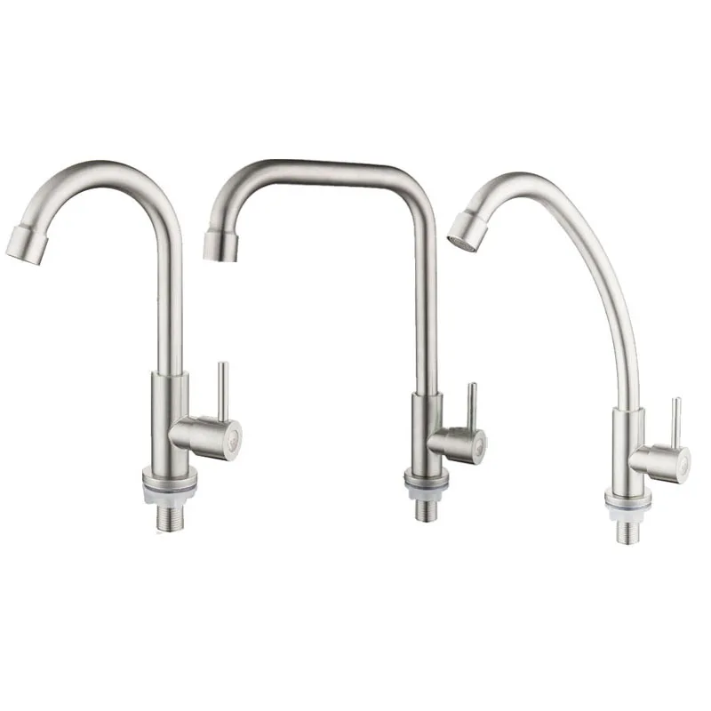

Kitchen Faucet Stainless Steel Single Handle Single Hole Tap Kitchen 360 Degree Swivel Single Cold Water Kitchen Faucets Taps