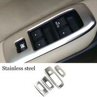 stainless steel car door window glass lift control switch panel cover trim for ford ranger 2016 17 18 19 2020 accessories 4pcs