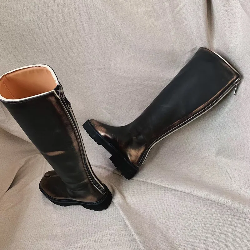 Модные высокие сапоги до бедра из натуральной кожи сексуальный носок колена с