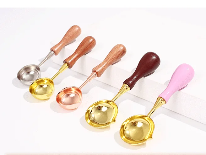 

Искусственная модная ложка из нержавеющей стали, деревянная ручка для восковой печати, древние бусины для восковых таблеток