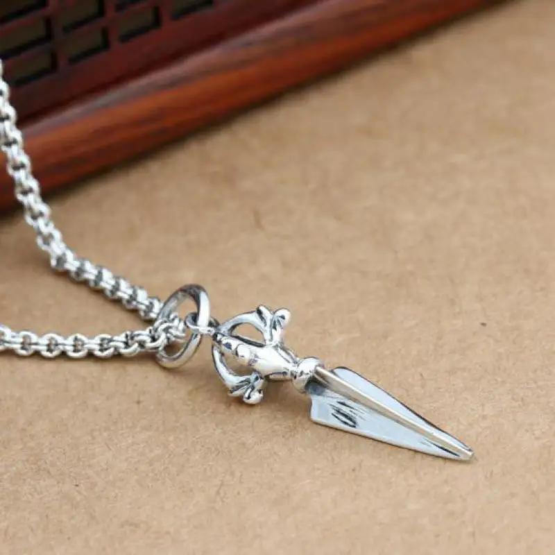 Настоящее 925 пробы серебряный маленький Ваджра кулон для мужчин и женщин Буддизм