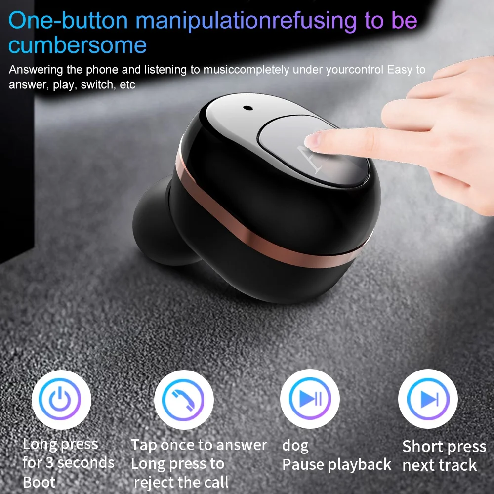 Bluetooth V5.0 беспроводные наушники True стерео наушники-вкладыши гарнитура A3 TWS мини
