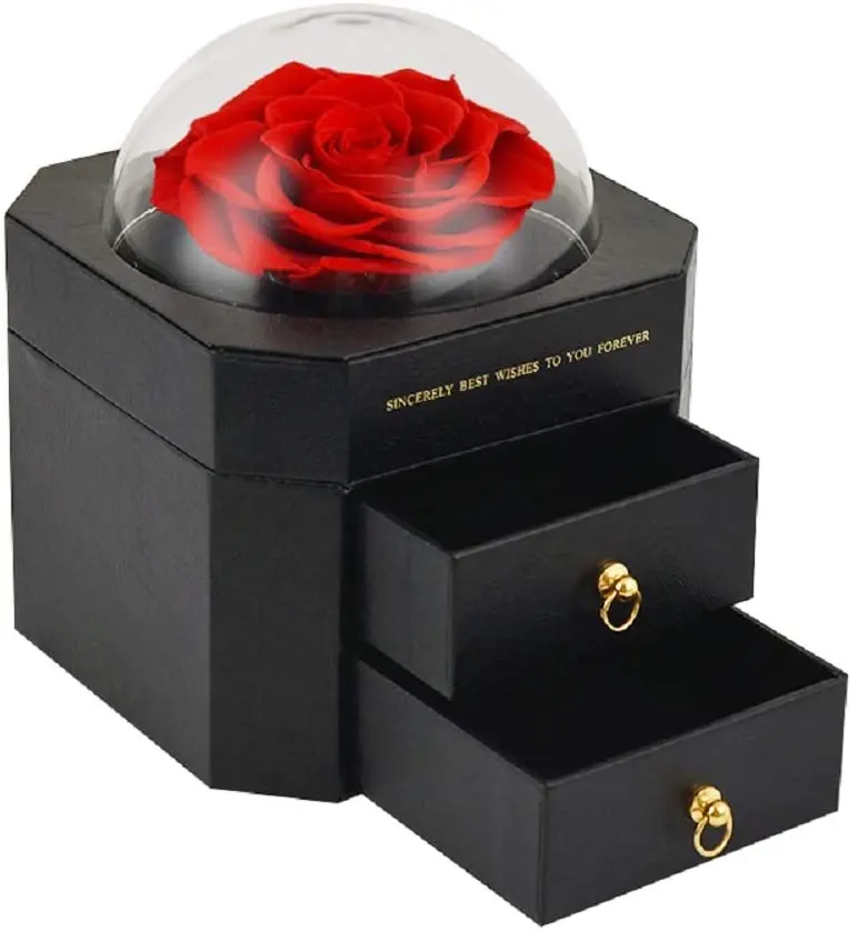 

Вечная роза, сохраненные искусственные цветы, кольцо, чехол, ювелирные изделия, ожерелье, коробка для хранения, Свадебный декор, подарок на д...