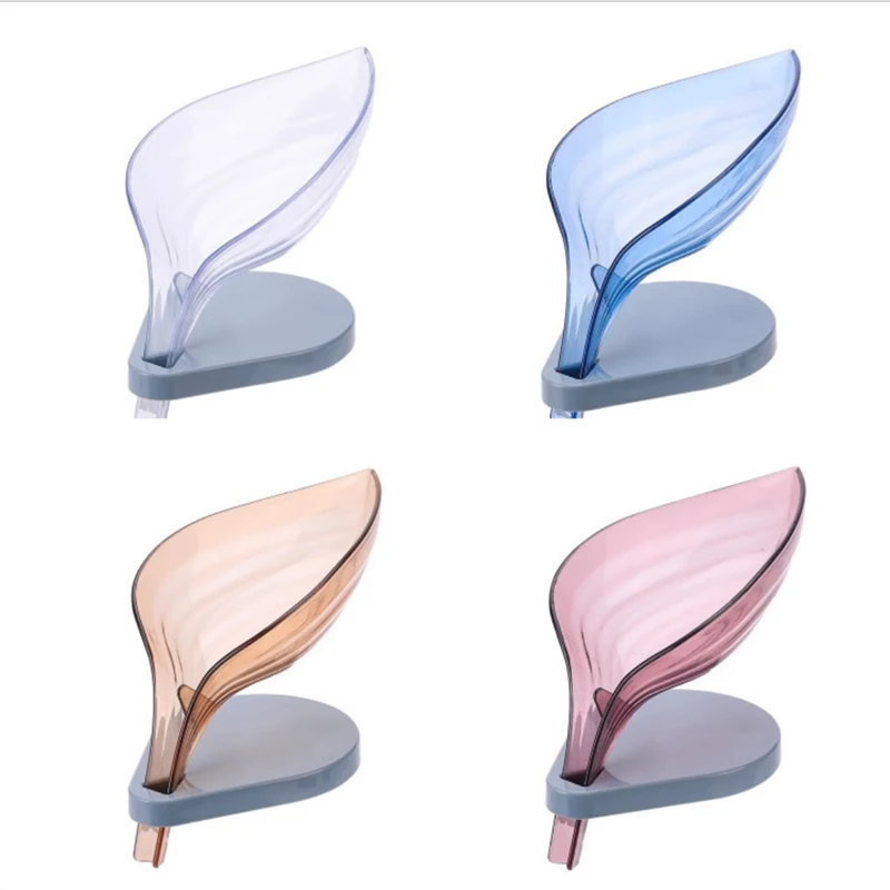 

Non-slip Bathroom Soap Holder Simple Leaf Shape Soap Box Creative Kitchen Dish Brush Rack Household Tray Holder Case Container