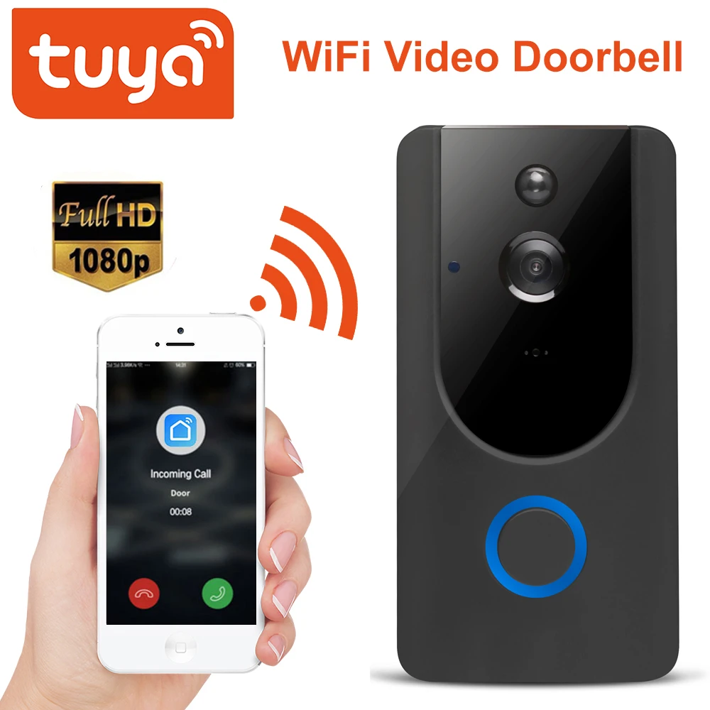 Дверной Видеозвонок беспроводной с поддержкой Wi Fi 1080P|Дверной звонок| |