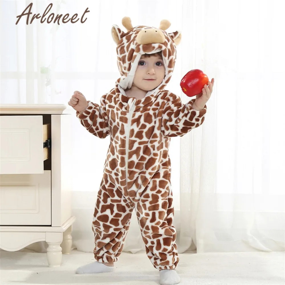 ARLONEET/пальто с героями мультфильмов; зимнее пальто для новорожденных девочек; комбинезон с изображением панды; Верхняя одежда с капюшоном; хлопковое Детское пальто; Пижама для мальчиков