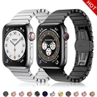 Ремешок из нержавеющей стали для Apple Watch band 44 мм 40 мм, металлический браслет с застежкой-бабочкой для iWatch band 42 мм38 мм, Apple watch 5 4 3 21