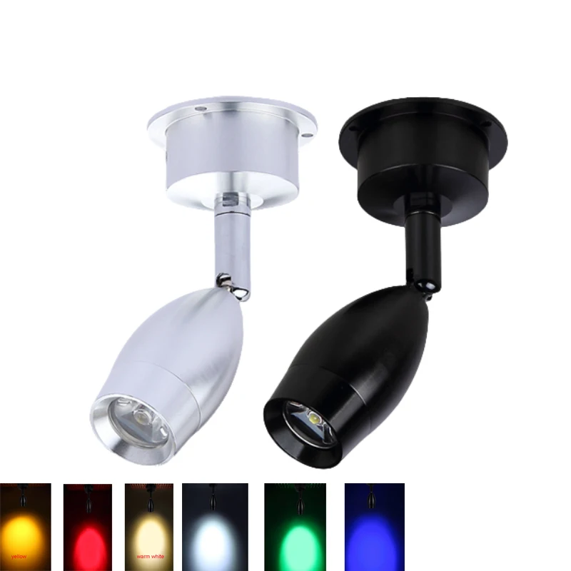 

Светодиодный настенный светильник с регулируемой яркостью, черный, серебристый, AC90-260V, 1 Вт, 3 Вт, современный прикроватный светильник для сп...