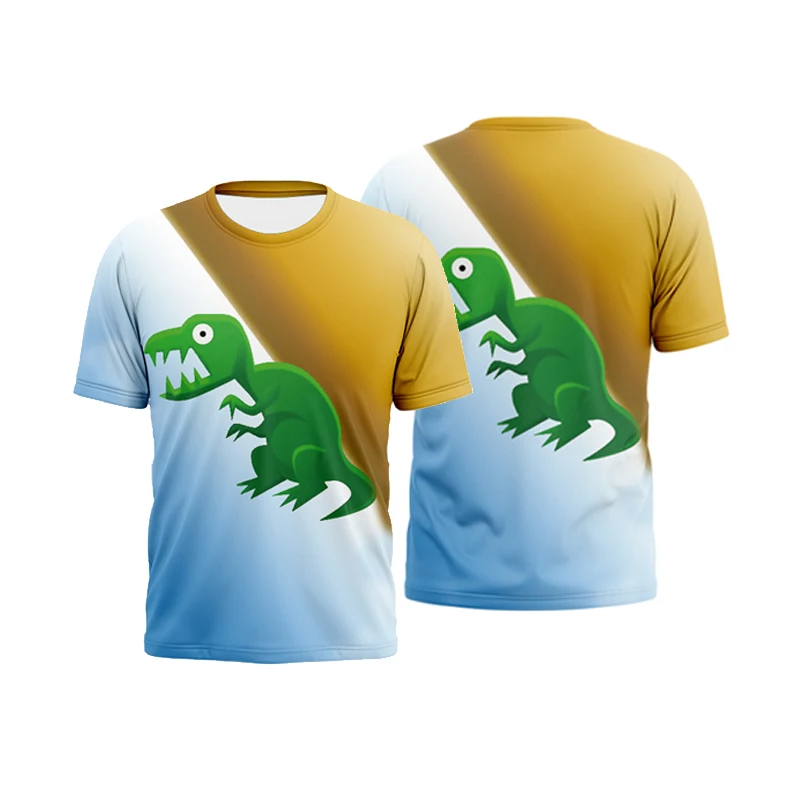 

Футболка Летняя дышащая для мужчин и женщин, 3D топ с натуральными животными, серия Юрского периода, с милым динозавром, модная повседневная ...