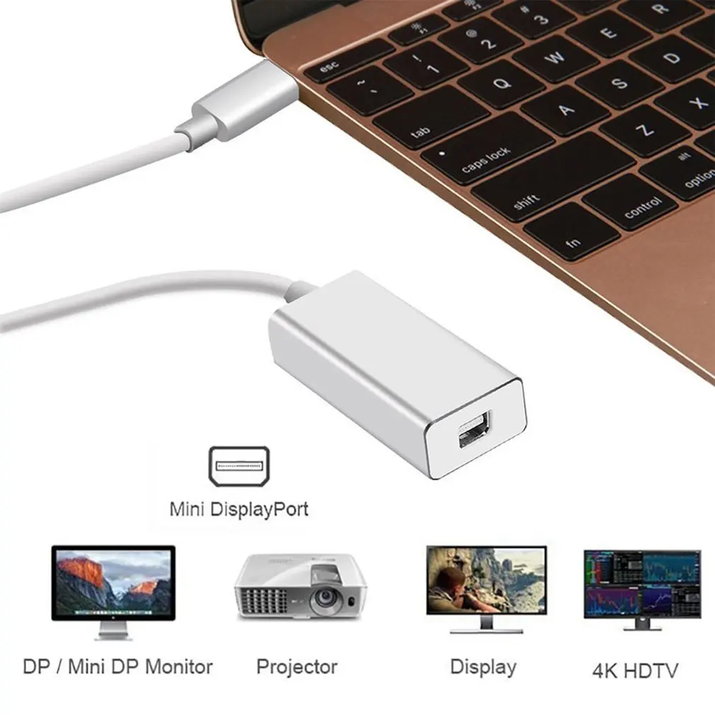 

USB C 3.1 to Mini Displayport Adapter For Macbook for New Apple Macbook/ChromeBook Pixel 4k Type-c To Mini DisplayPort Converte