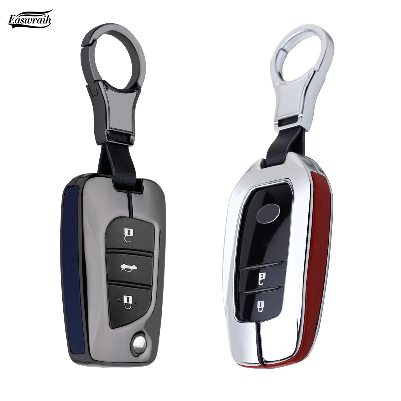 Автомобильный Гальванизированный сплав и кожа брелок для ключей чехол Toyota Hilux