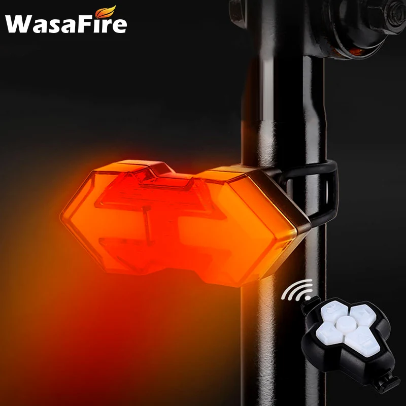 

Smart Bike Light Wireless Remote Control Cycling Turning Signal Taillight USB Rechargeable Bicycle Rear Light LED Warning Lamp