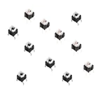 100 шт. 6*6 мм микрокнопка со сквозным отверстием тактильный Мгновенный Переключатель со светодиодной подсветкой зеленый желтый красный белый синий желто-зеленый