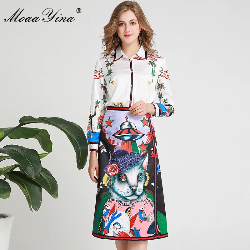 MoaaYina/модный Дизайнерский Костюм весенне-летний женский топ с длинными рукавами и