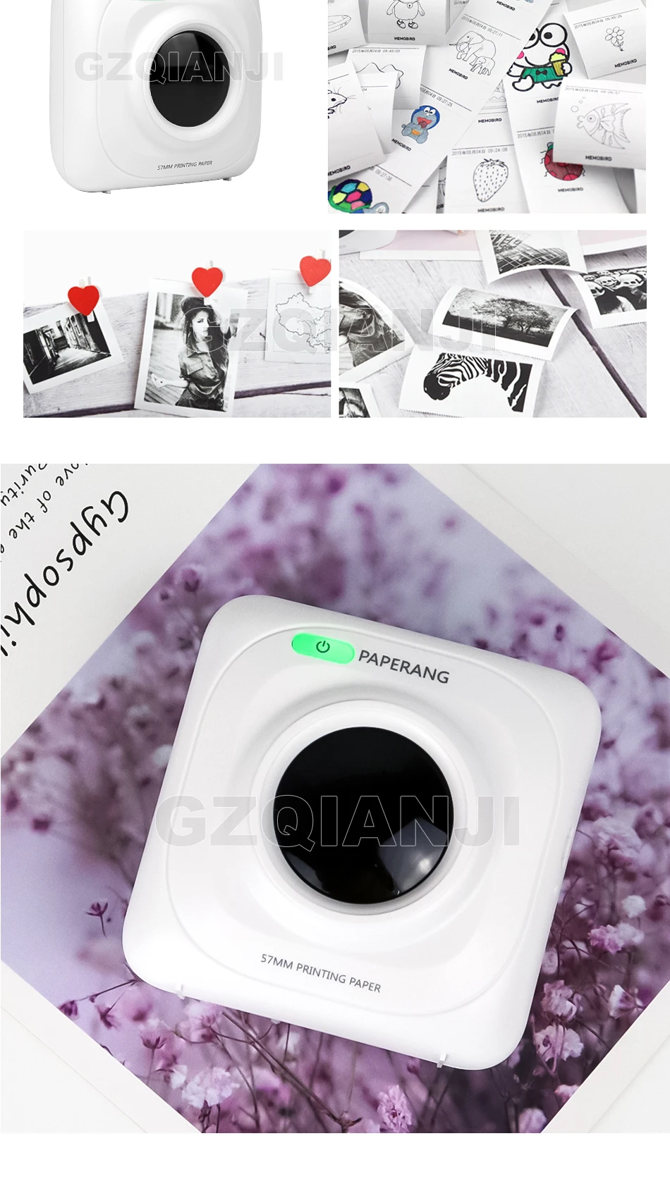 PAPERANG P1 принтер термальный фото Портативный Bluetooth 4,0 телефон беспроводное соединение мини карманные принтеры для iOS Android Windows