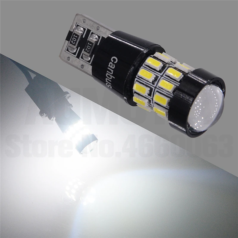 2 шт. T10 W5W светодиодный 3014 30 SMD линзы светодиодный лампочки CANBUS 194 168 белый светильник для салона Купол номерного знака светильник Светодиодные лампы 12V