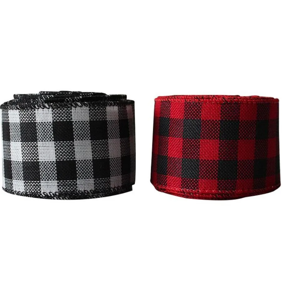 Классическая черно-белая клетчатая лента в клетку 5 см X м | Дом и сад