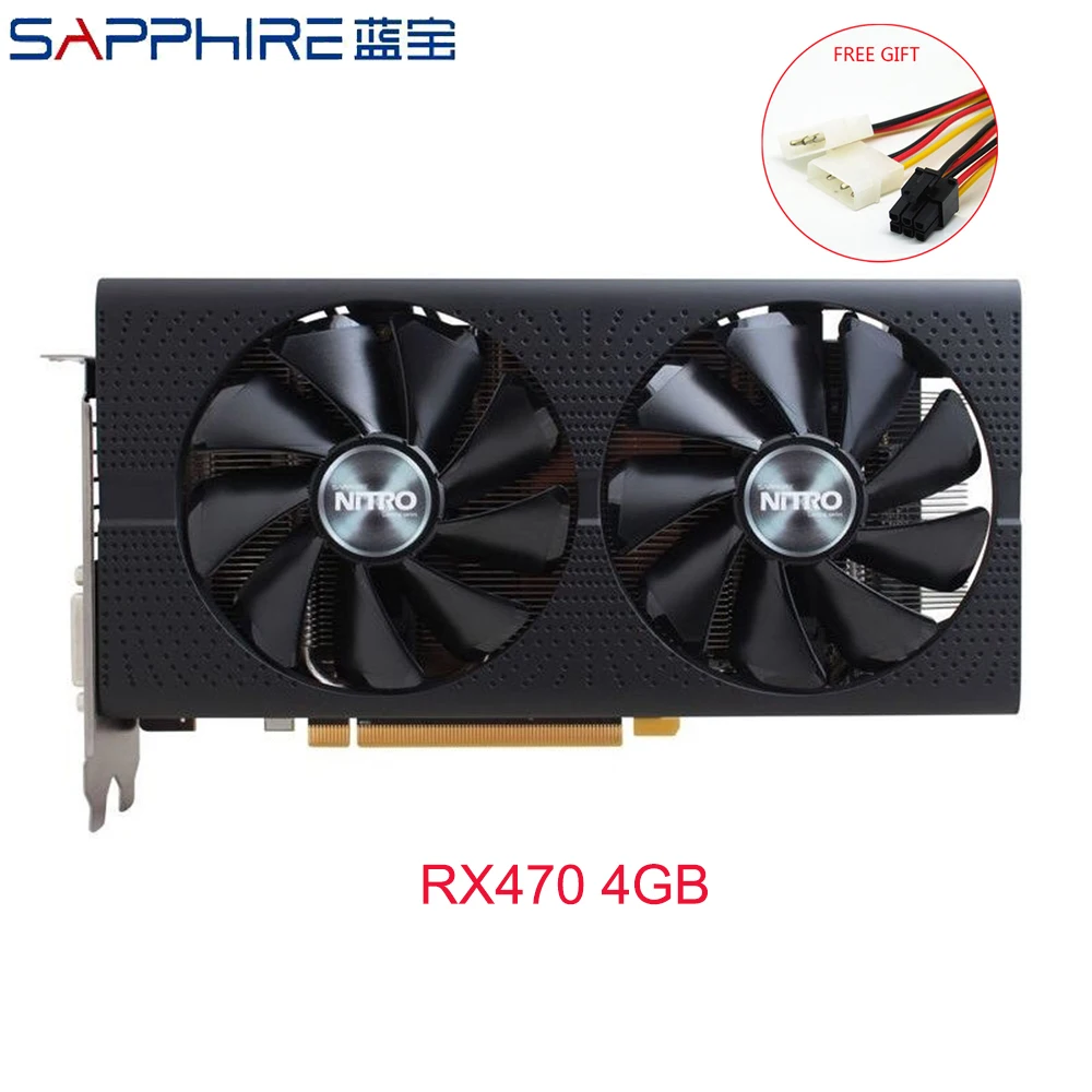 Видеокарта SAPPHIRE AMD Radeon RX470 4 ГБ DDR5 GPU 256bit GDDR5 PCI Express 3 0|Видеокарты| |