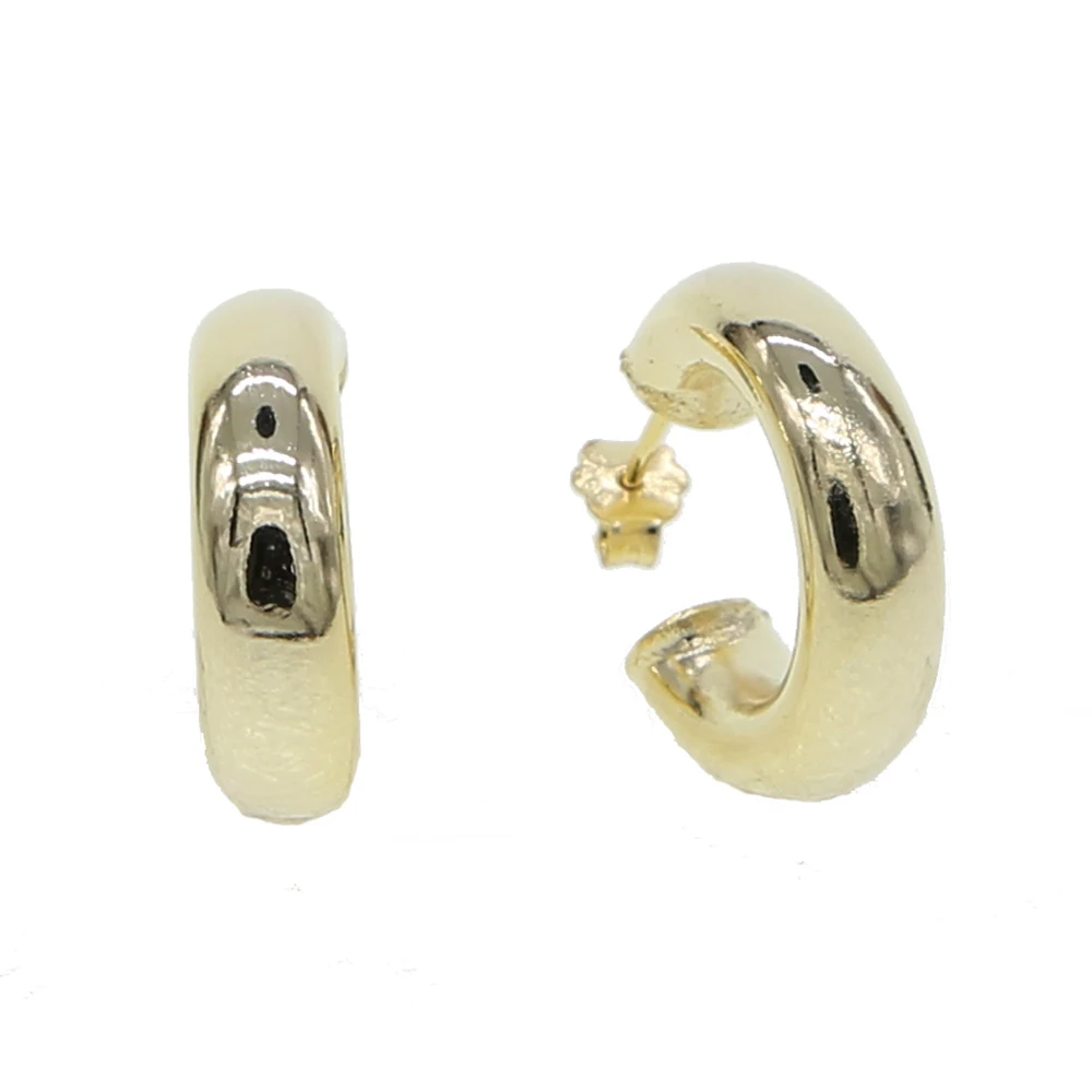 Женские гладкие серьги кольца 5 х20 мм золотистого цвета|Серьги-кольца| |