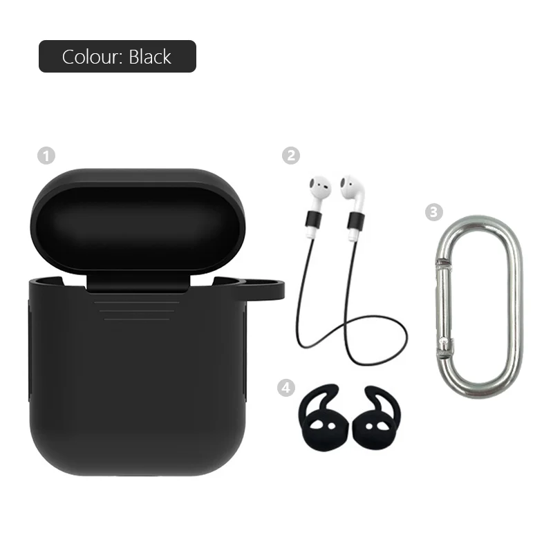 Мягкий силиконовый чехол 4 шт. в комплекте для Apple гарнитура для Airpods чехол s для Apple Airpods противоударный чехол для Air Pods защитный чехол