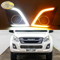 sncn led daytime running light for isuzu d max d max 2016 2019 car accessories waterproof abs 12v drl fog lamp decoration