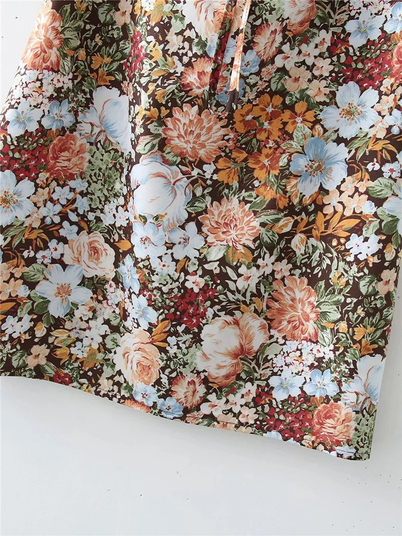 

KRSB Summer Floral Elastic Elastic Waist Dress Strapless Dark Bowknot Lace Lantern Sleeve High Quality Mini Skirt Retro Elegant