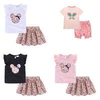 kids boys girls summer dress suits cartoons polka dot skirt tulle printed skirts solid color clothes