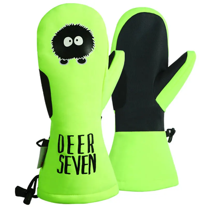 

Men Women Ski Gloves Winter Outdoor Sports Windproof Waterproof Warm Fleece Skiing Snowboarding Mittens Kids Cartoon Ski Gloves