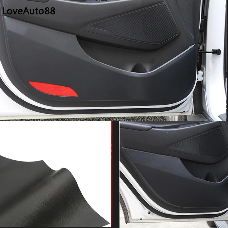 4 шт. автомобильный Стайлинг кожаный защитный коврик для двери анти ударный