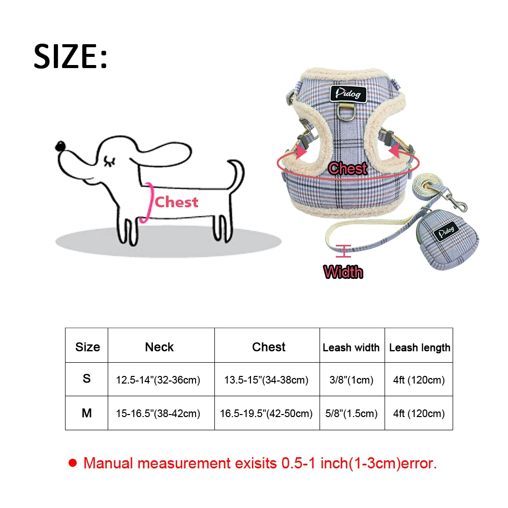 

Soft pet dog harness small and medium-sized dog jacket adjustable vest non-tension chihuahua puppy cat harness cover May city