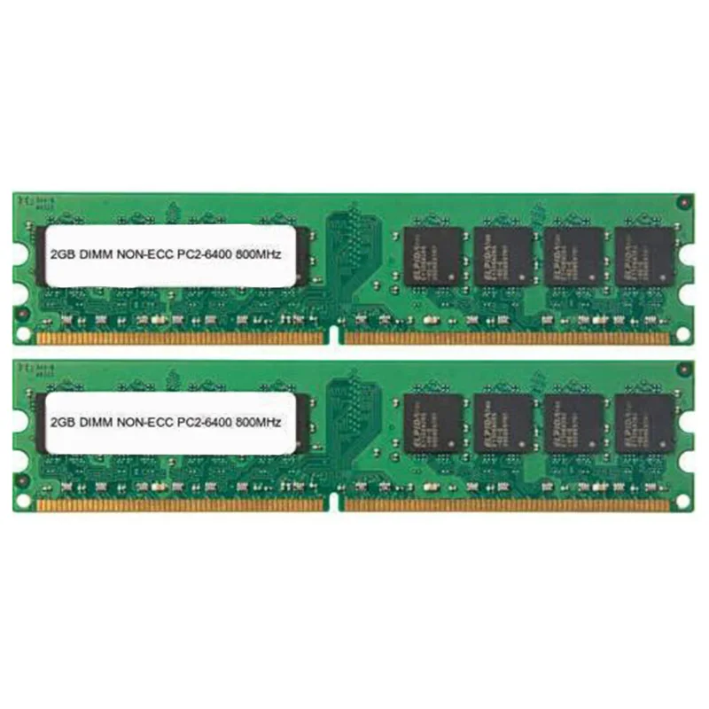 

2pcs MT 2G DDR2 800 PC2-6400U Desktop PC Memory Bar QJY99