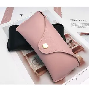 Кожаный Чехол для очков для мужчин и женщин, водонепроницаемый жесткий футляр для очков с кнопкой