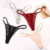 1 pcs women lace panties sexy thin belt hollow temptation low waist thong briefs lingerie female transparent underwear