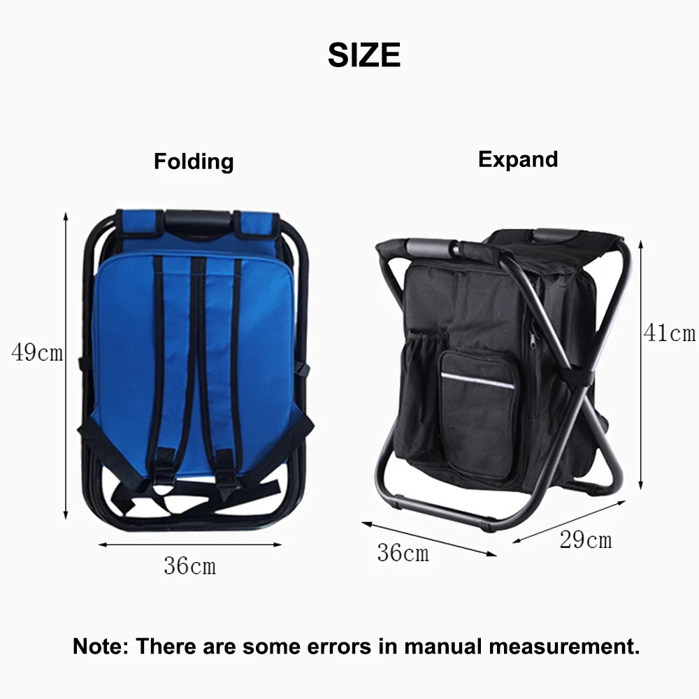 Satin Al HooRu Plaj Balıkçı Taburesi Açık Kamp Katlanır Ile Taşınabilir Sandalye Yalıtımlı Buz Torbası çantası Piknik Yürüyüş Seyahat Koltuk